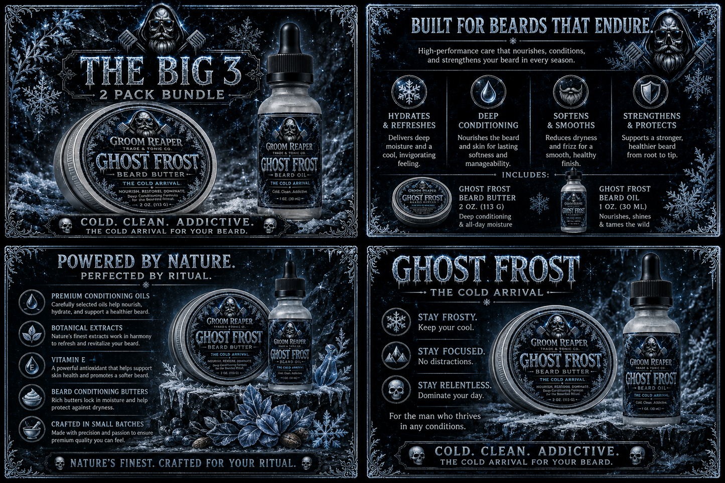 Ghost Frost: The Cold Ritual – Beard Oil & Butter 2-Piece Beard Care Set | Groom Reaper