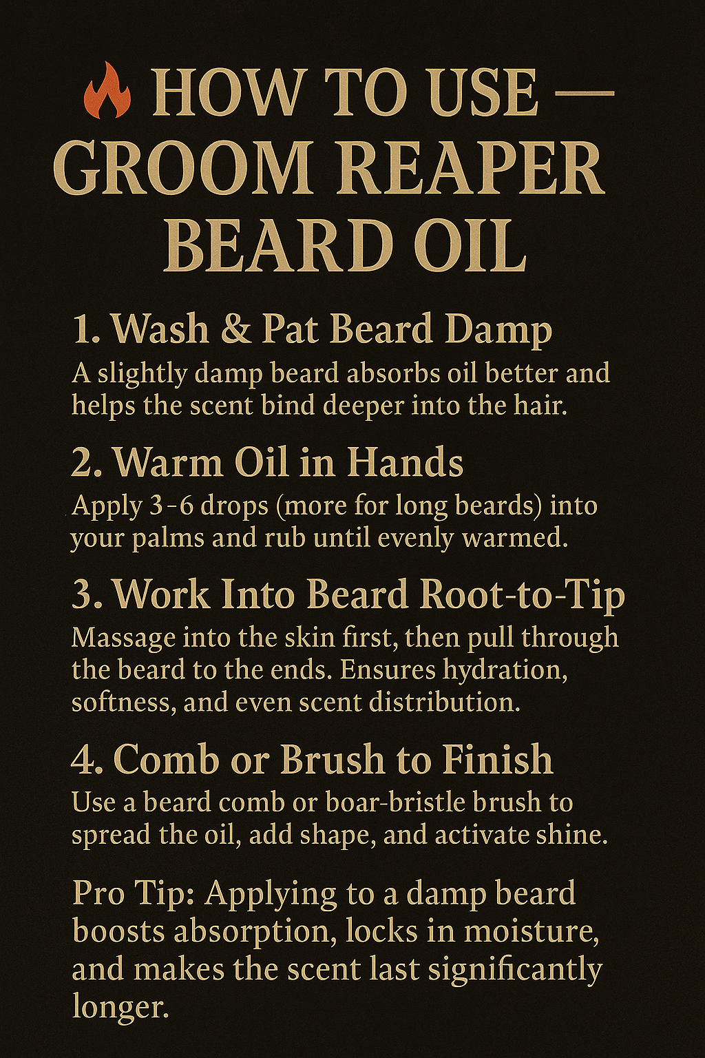 How to Use - Application instructions for beard oil