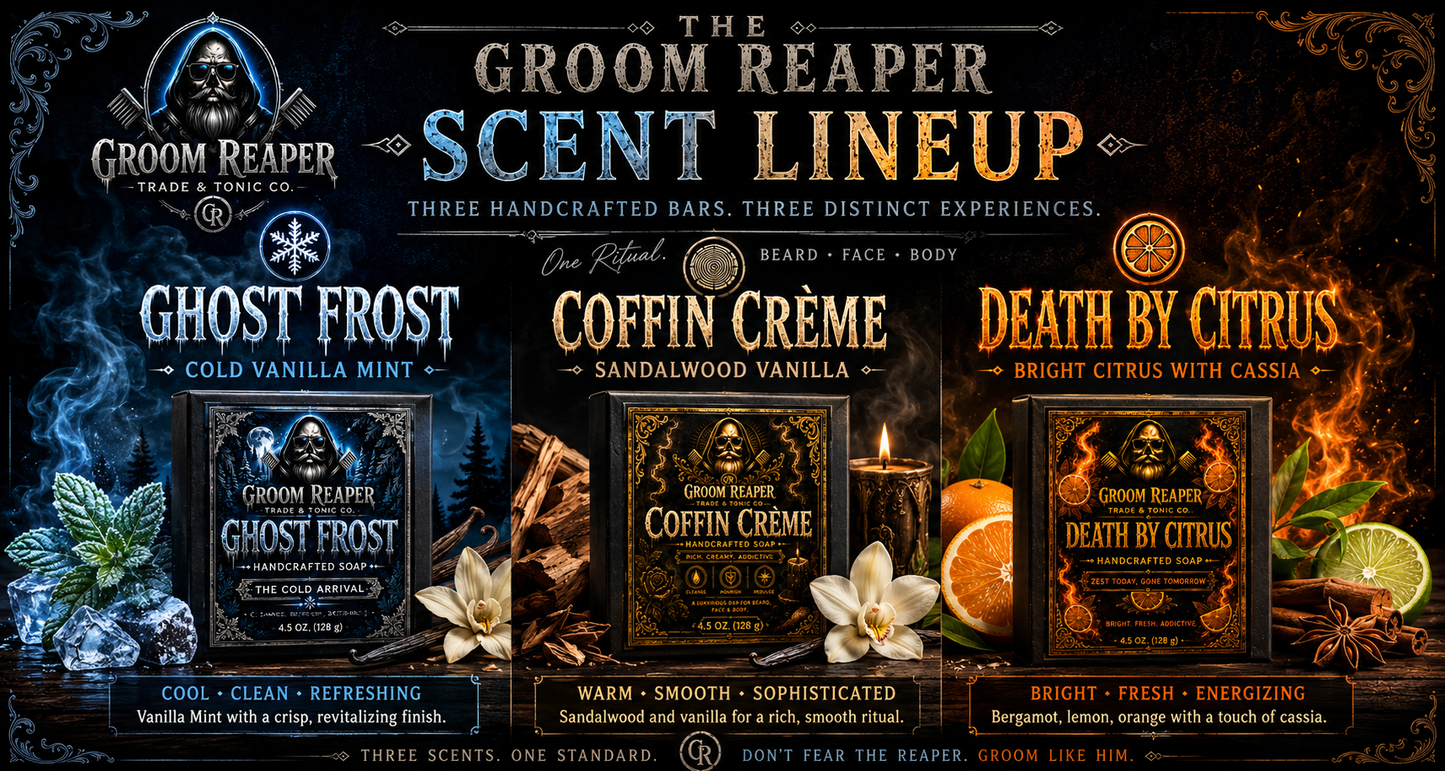 The Ritual Soap Trio — Ghost Frost, Coffin Crème & Death by Citrus
