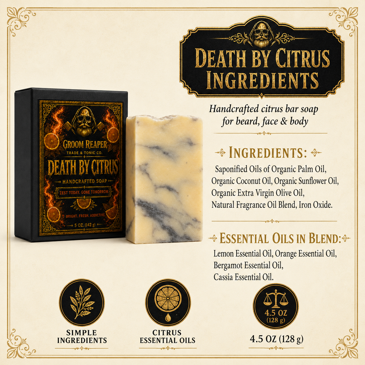 Death by Citrus Handcrafted Soap — Bergamot Citrus