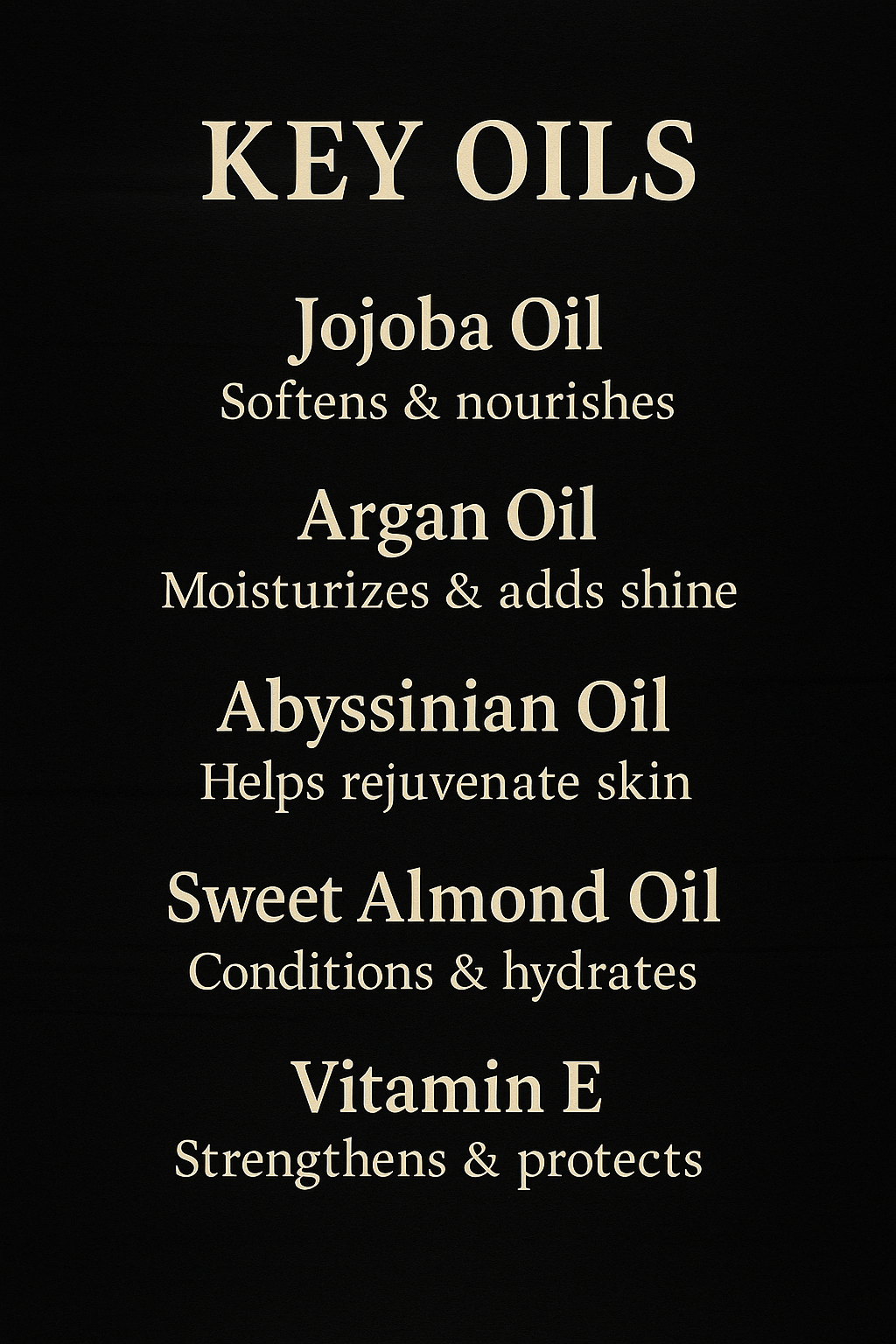  Key Oils - Premium carrier and essential oils in beard oil formula