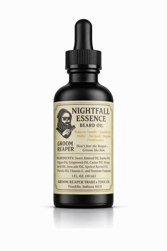 Beard Oil for Men – Tobacco Vanilla Sandalwood – Softens & Hydrates – Nightfall Essence by Groom Reaper