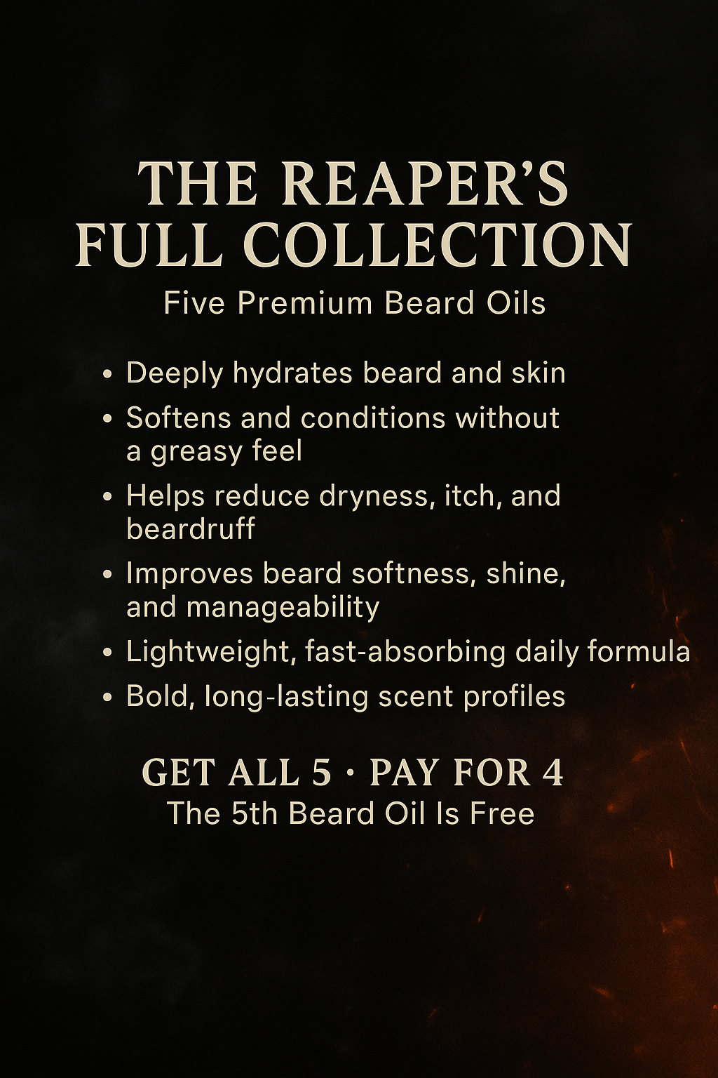 The Reaper's Full Collection - complete beard oil bundle with all scents