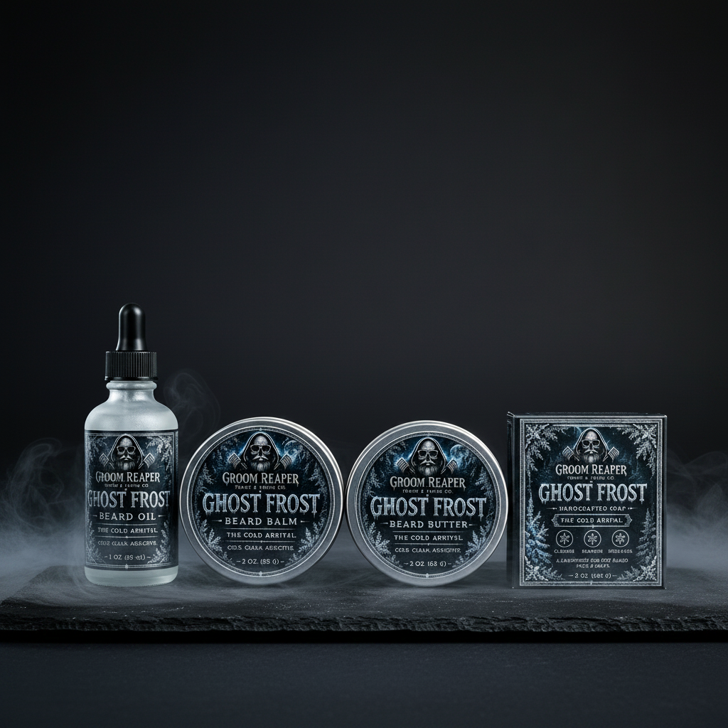 Ghost Frost Full Ritual Set – Beard Oil, Balm, Butter & Soap | Groom Reaper