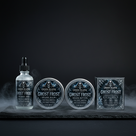 Ghost Frost Full Ritual Set – Beard Oil, Balm, Butter & Soap | Groom Reaper