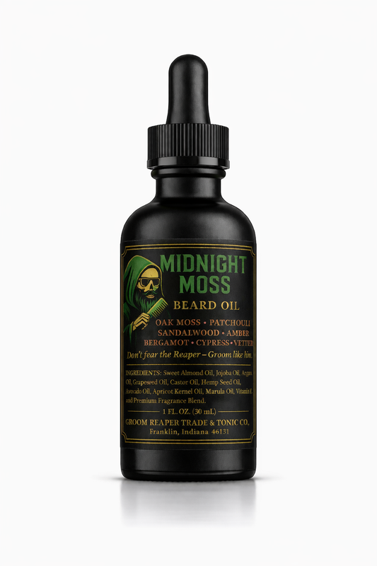 Beard Oil for Men – Oakmoss & Sandalwood – Hydrates & Softens – Midnight Moss by Groom Reaper
