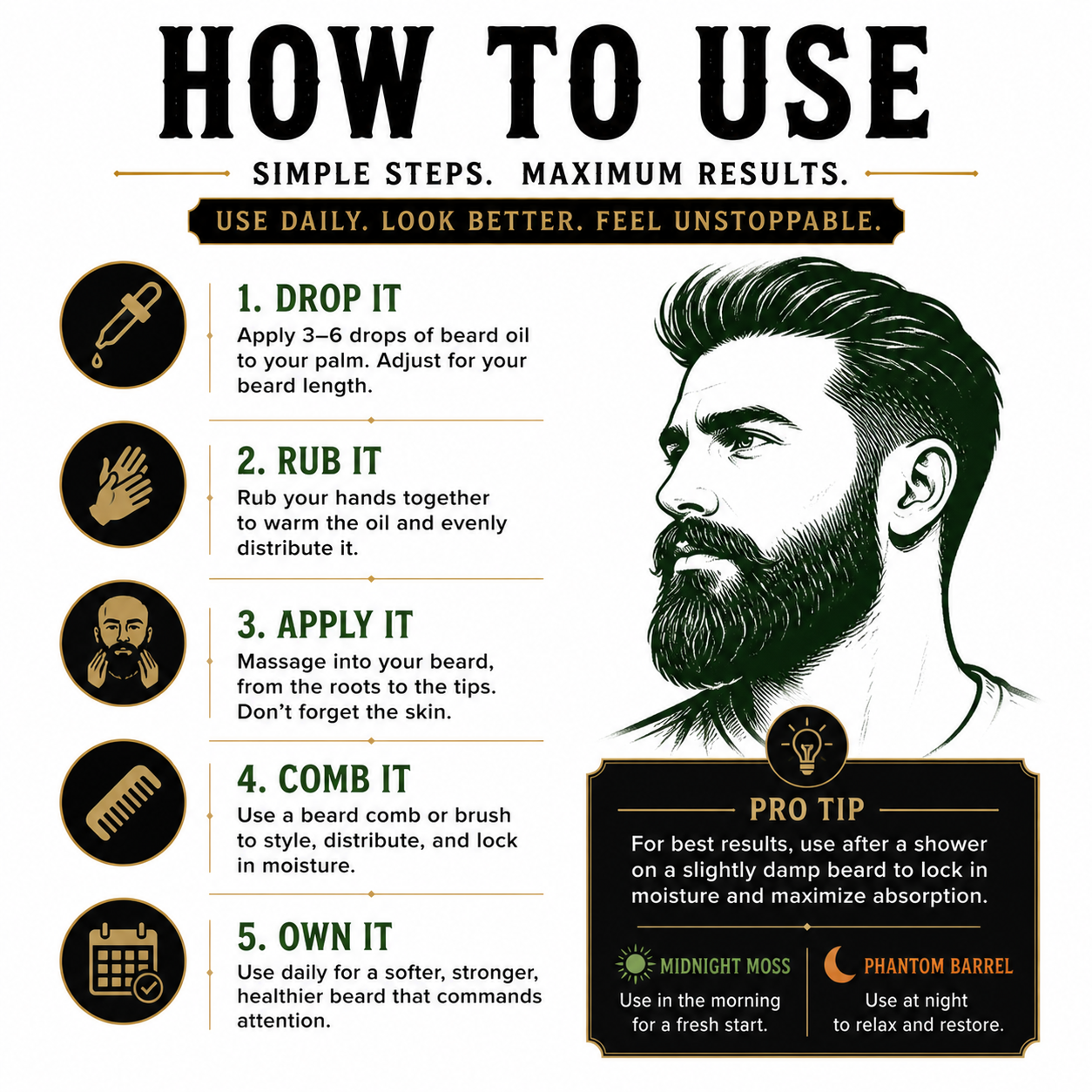 Groom Reaper beard oil and balm ritual bundle – men's grooming detail shot