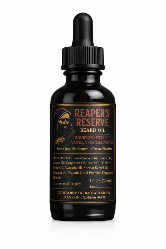 Beard Oil for Men – Bourbon, Tobacco & Vanilla – Softens & Hydrates – Reaper’s Reserve by Groom Reaper